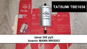 Распил топливного фильтра TATSUMI TBE1036 (аналог MANN WK6002)