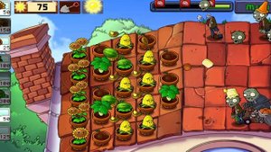 Plants vs zombies - Roof Level 9, прохождение