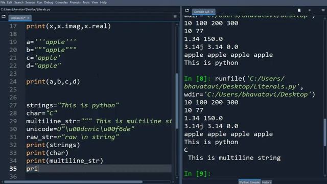 Literal in Python