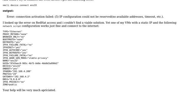 ip configuration could not be reserved (no available address timeout etc.) смотреть онлайн