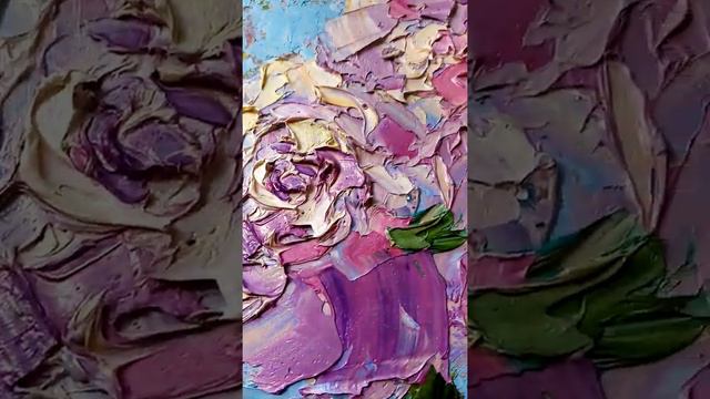 Картина  цветы пионы маслом oil painting flowers