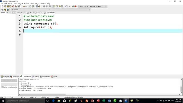 Object Oriented Programming in C++ || inline function & function overloading || OOPs Part-7-A