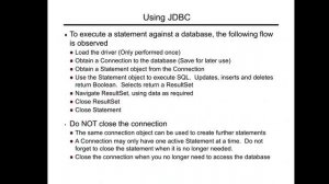 Java database connectivity