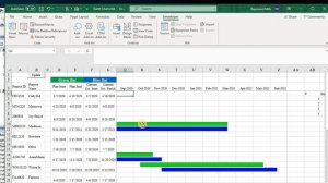 Use VBA to Build a Dynamic Gantt Chart with annotation diamonds