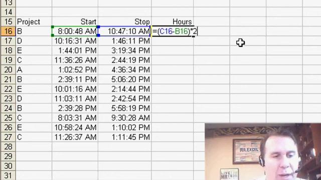 Excel Calculate Decimal Hours from two Time Cells - Episode 902