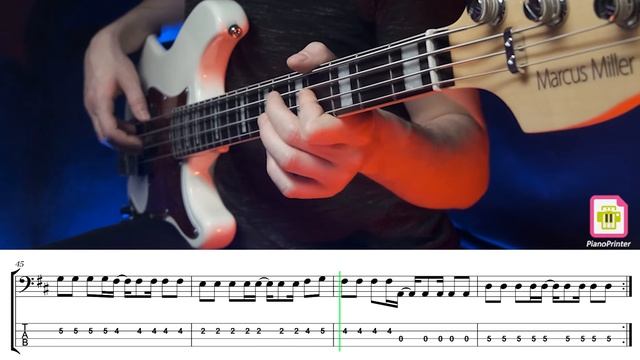 Кино - Красно-желтые дни Bass Cover | Табы & Ноты смотреть онлайн