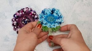 Набор группы по вышивке броши ПИОН. Учимся работать с пайетками, фатином. Вышиваем цветок-брошь.