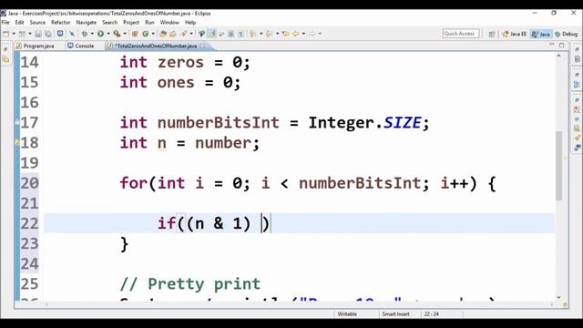bitwise op total zeros and ones in java смотреть онлайн