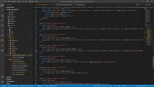 Create form validate student in Laravel 8.X | School management