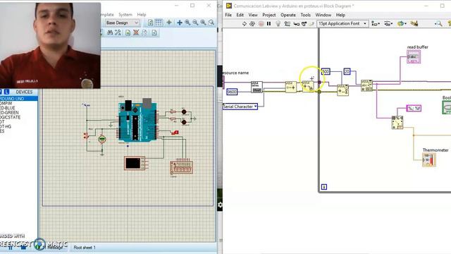 SISTEMA DE ALARMA, COMUNICACION SERIAL PROTEUS -LABVIEW смотреть онлайн
