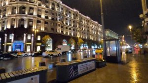 4K Walking in the rain in Moscow: Teatralnaya - Pushkinskaya Square