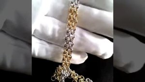 Золотая цепочка плетение Шопард ручной (Французское): вес 41,6гр., сочетание разных оттенков золота