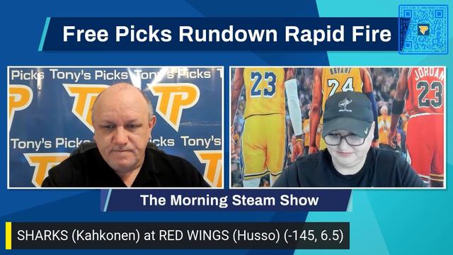 San Jose Sharks vs Detroit Red Wings 1/24/2023 FREE NHL Odds and Picks on Morning Steam Show