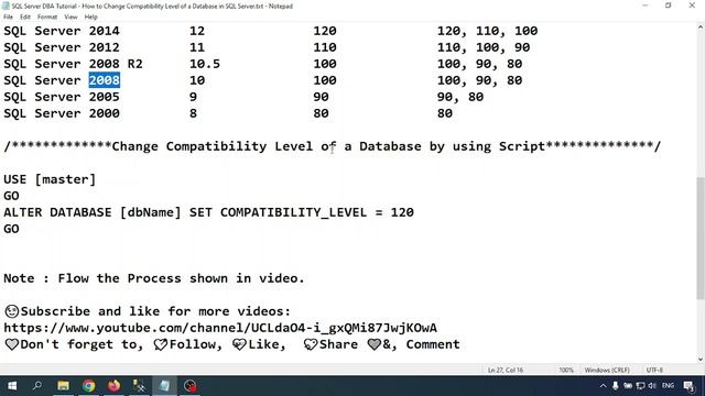 SQL Server DBA Tutorial 54 - How to Change Compatibility Level of a Database in SQL Server