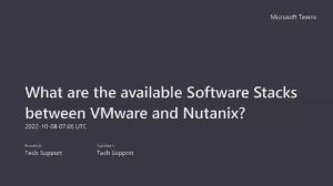 What are the available Software Stacks between VMware and Nutanix?