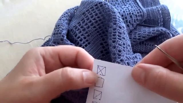 Туника крючком.Филейное вязание.