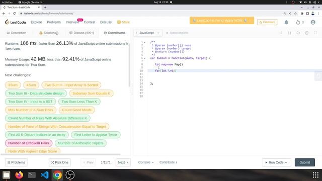 Leetcode Two Sum   Javascript solution