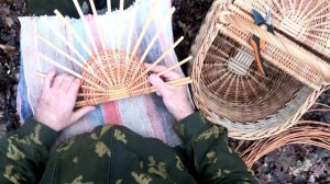 3/ Плетение крышки пикниковой корзины. Окончание.