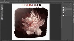 PEONY digital painting time-lapse | How to paint a peony in Photoshop. Quick study for beginners.