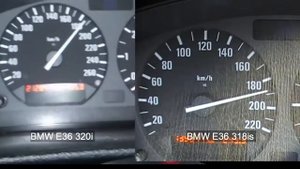 BMW E36 318is vs BMW E36 320i acceleration test