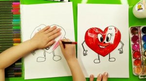 СЕРДЦЕ | КАК НАРИСОВАТЬ | Уроки рисования для детей 5 лет | Рисуем с Лизой