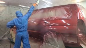 Subaru Forester SG5. Покраска в цвет 46v Mazda.