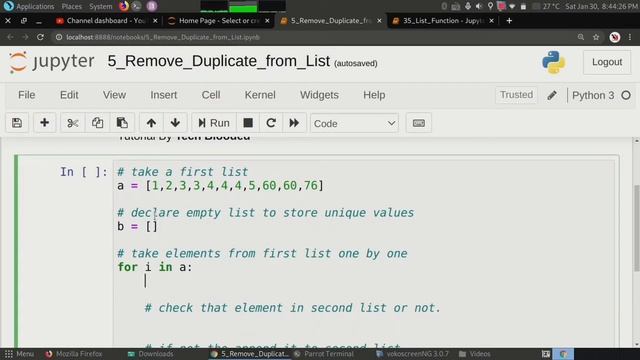 #5 Remove Duplicate Elements From The List | Find Unique Elements Of List | Tech Blooded