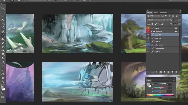 Как рисовать в photoshop 2 - часть 3-4 Фотобашинг процесс 2 смотреть онлайн