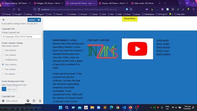 আমার বানানো wordpress theme || Developer inzams