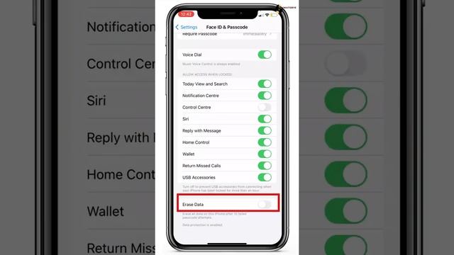 How to set your iPhone to erase all data after 10 failed passcode attempts #erase iPhone #apple