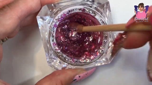 Uv Gel Nails using Brush up builder gel and diamond glitter ✨ смотреть онлайн