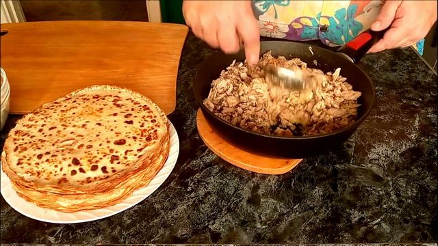 Курица без отходов. Часть 2. Фаршированные блинчики.