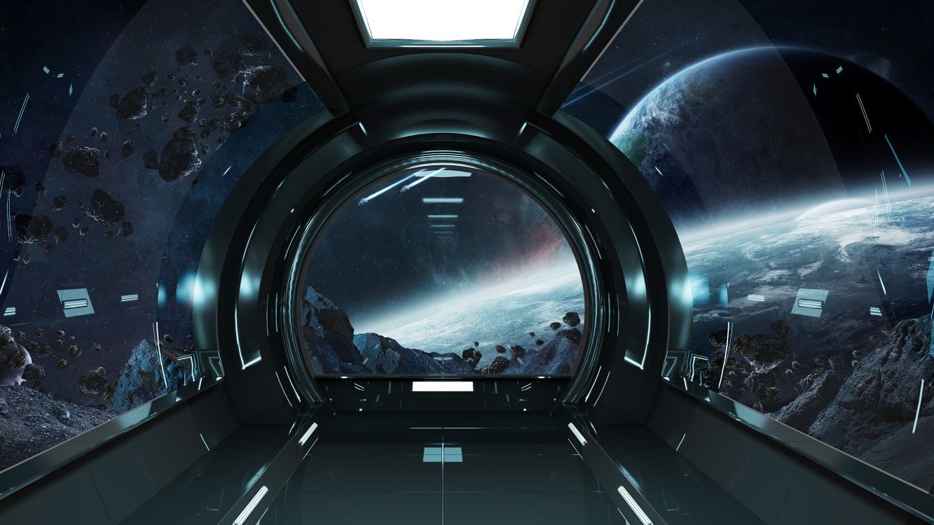 Вид из окна космического корабля фантастика