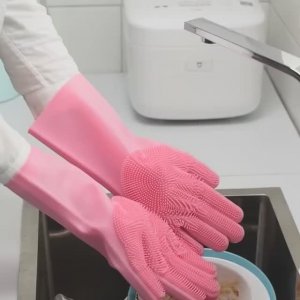 Перчатки силиконовые для мытья посуды многофункциональные