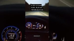 Разгон 0-200 км/ч Tiguan 2 Sportline 220 л.с.