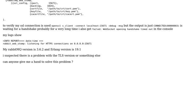 DevOps & SysAdmins: Unable to configure ssl for rabbitMQ with web_stomp смотреть онлайн