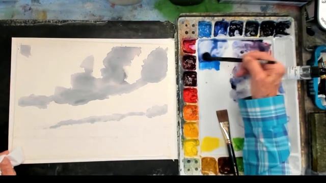 Creative Watercolor Techniques , "Skyscape Clouds." LIVE Thursday 9-01-2022 смотреть онлайн