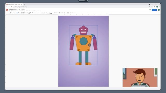 Design a 2D Shapes Robot in Google Drawings смотреть онлайн