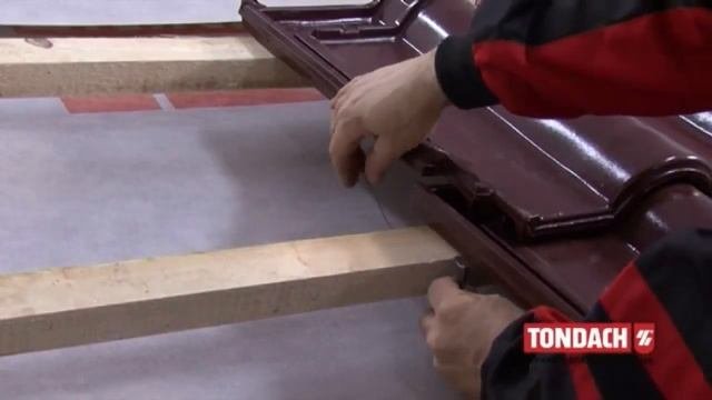 Монтаж керамической черепицы TONDACH  Способы крепления черепицы