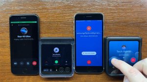 iPhone 7 + Moto Razr 40U + iPhone SE 3 + Samsung Z Flip 5 WhatsApp vs Google Meet Incoming Calls
