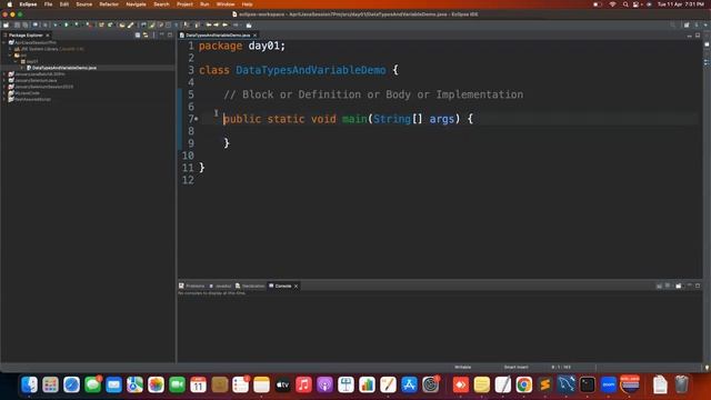 Java - Data type and Variable, Basic creation on Eclipse