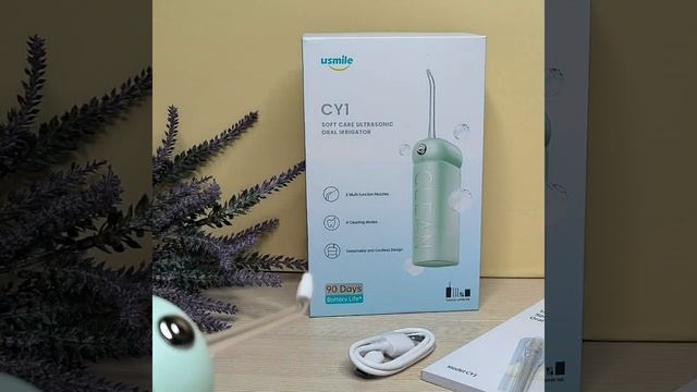 Портативный ирригатор для очистки полости рта usmile CY1 в красивом мятном цвете. смотреть онлайн