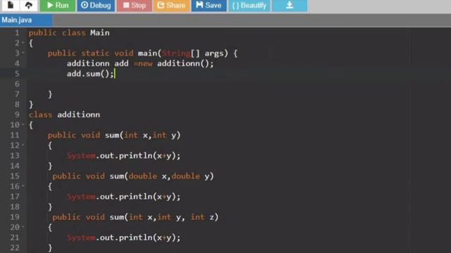 method Overloading in java example program  tutorial