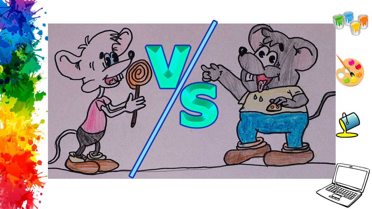 Детские рисунки карандашом, как нарисовать поэтапно мышей из мультфильма кот Леопольд смотреть онлайн