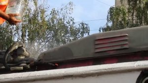 горит троллейбус