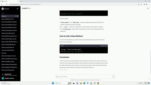 python method of class