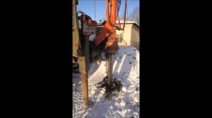 Установка опор ЛЭП в промерзшем грунте. СтройМонтажБур.