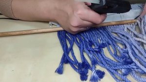 Синее панно макраме на стену/DIY Blue wall hanging/ boho decor/ makrame tapestry