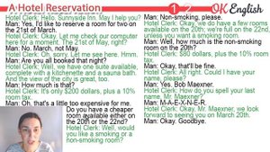 A Hotel Reservation | Intermediate English Dialogue | OK English