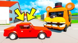 АНИМАТРОНИК ФРЕДДИ ОХОТИТСЯ ЗА МАШИНАМИ! ЛЕГО ФНАФ! СБЕЖАЛИ ОТ ЗЛОГО ФРЕДДИ В БРИК РИГС (Brick Rigs)